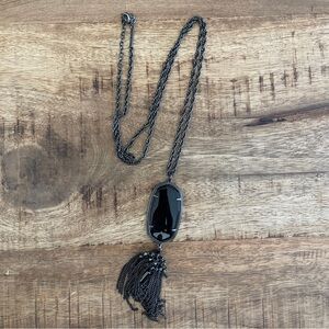 Kendra Scott Black Pendant Necklace with Tassel